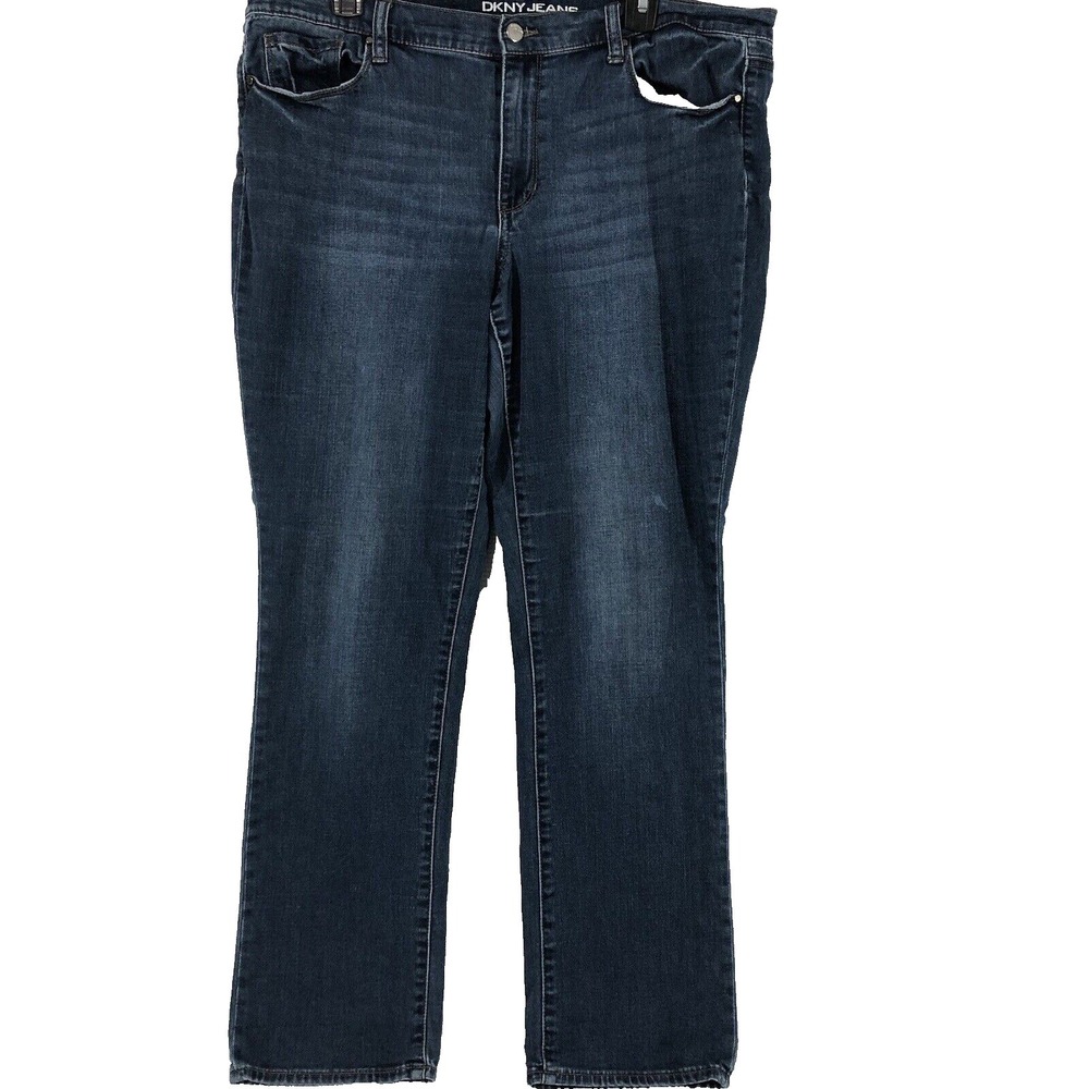 DKNY jeans womens 14 Blue Denim Soho skinny super‎ stretch straight